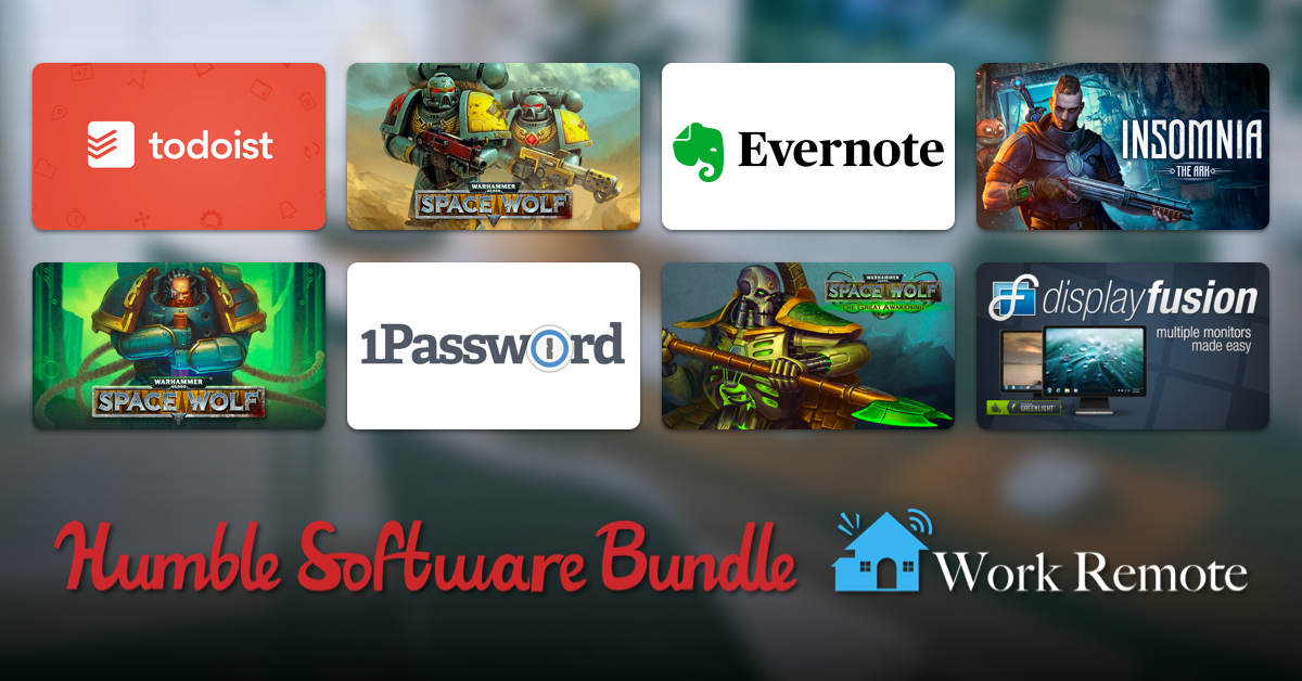 Just $1 - Get Evernote, 1Password Families & Teams, Todoist Premium, Steam games, and more in The Humble Software Bundle: Work Remote