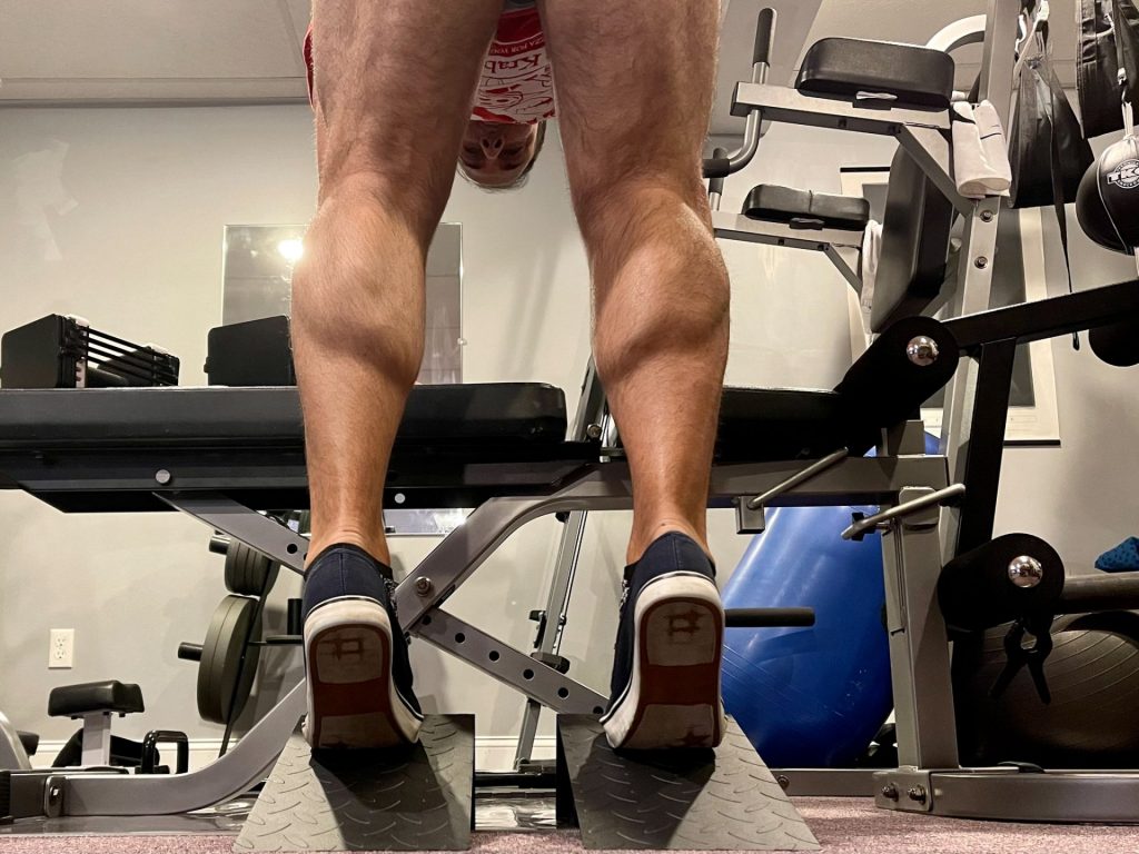 My calves. I will continue to work hard to improve them. These wedges should help.