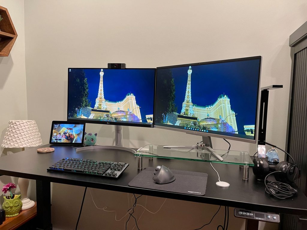 My desk setup. I'm using a quality 4K monitor as the main display.