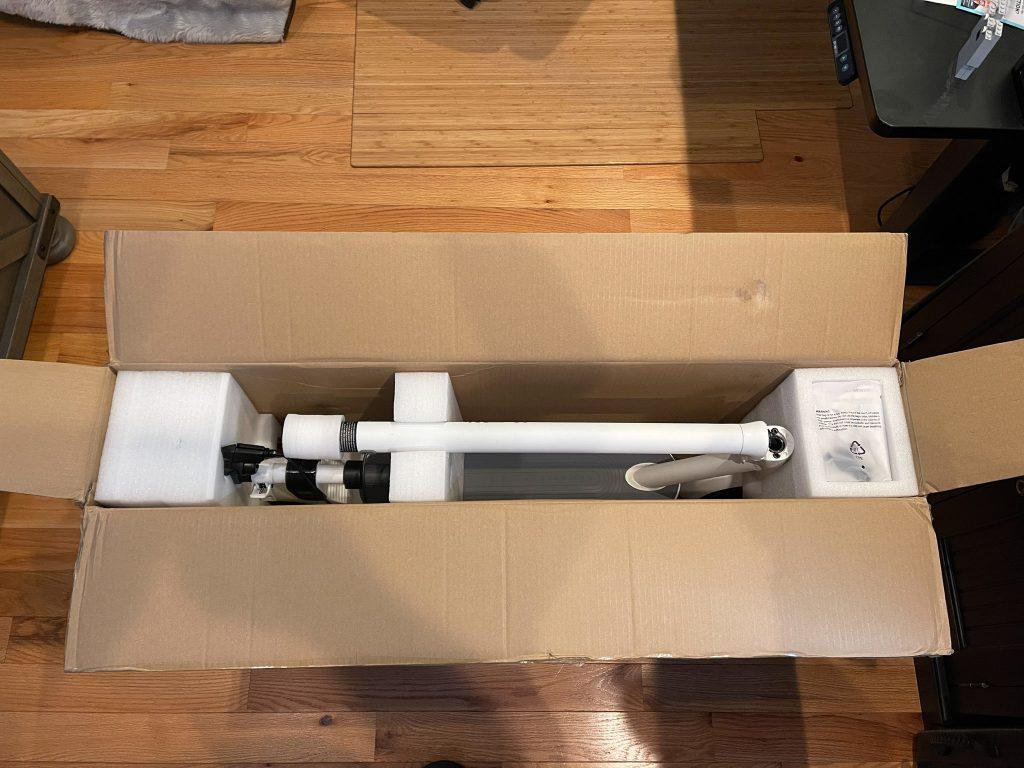 MegaWheels Electric Scooter box opened at the top