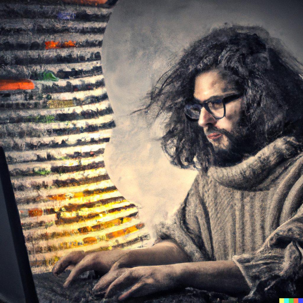 Artistic interpretation of a computer programmer by DALL-E