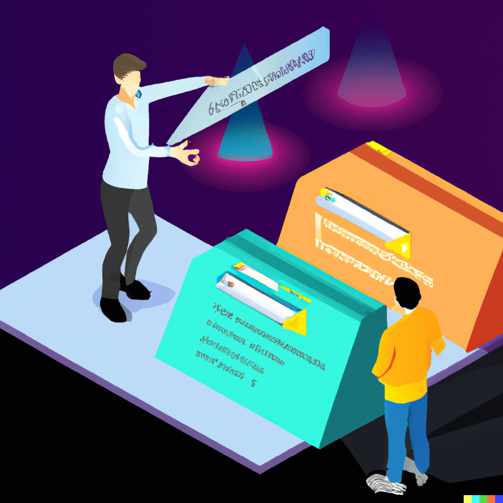Dall-E image of people literally building a website