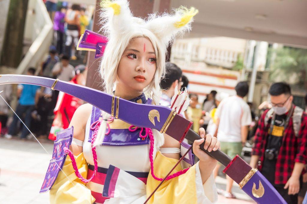Woman cosplaying