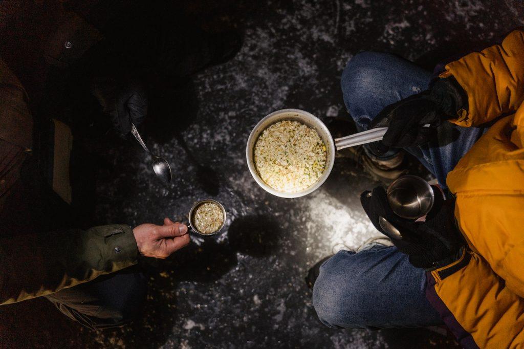 Survival camping cookout