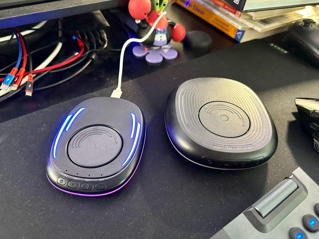 VKAROOD Ultra Slim Mouse Mover on the left and an older version on the right