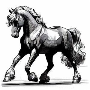 Walter Foster style drawing - Generated with AI (horse)