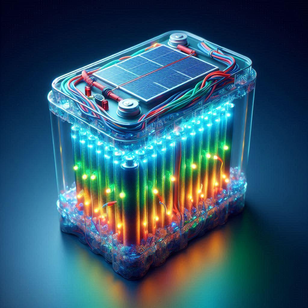 energy storage in a lithium battery - Generated with AI