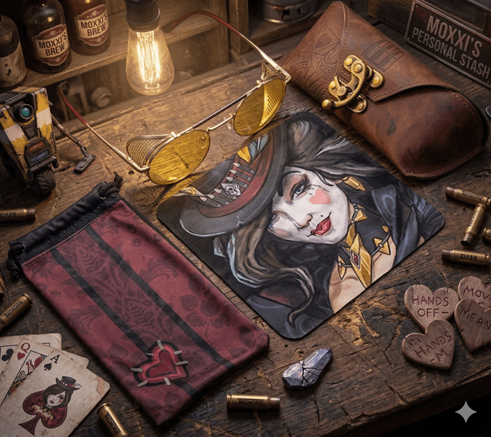 GUNNAR Gaming Glasses - Borderlands 4 Moxxi Jackpot Gold Amber Lens - Package Contents - Artistic Interpretation